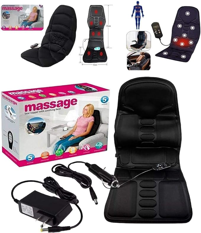 Heated Massage Seat Topper –  Heat Therapy Cushion for Home, Office & Car